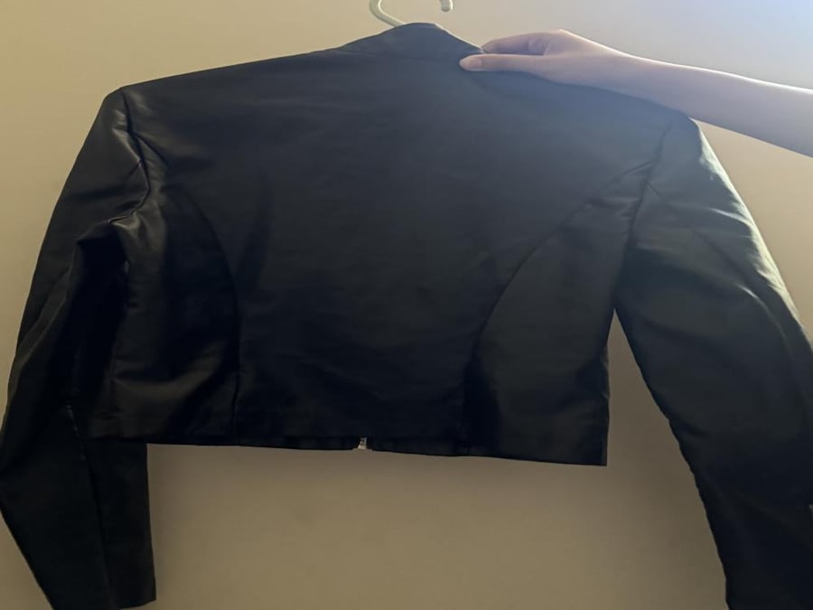 Amazing leather jacket with a pink star