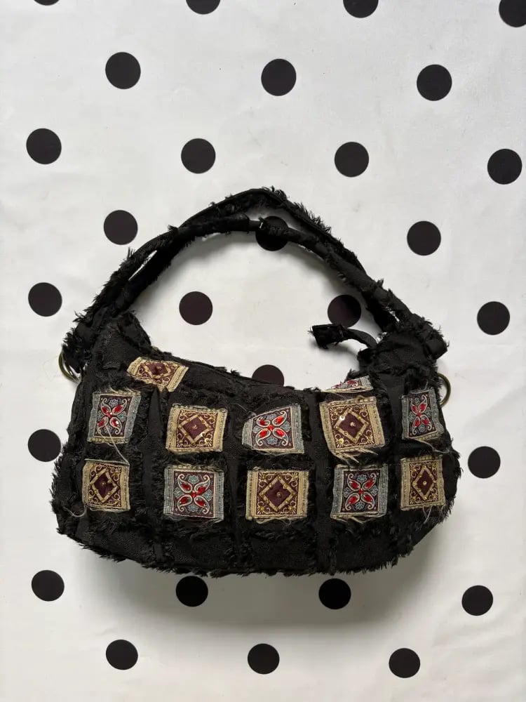 BLACK BOHO SHOULDER BAG