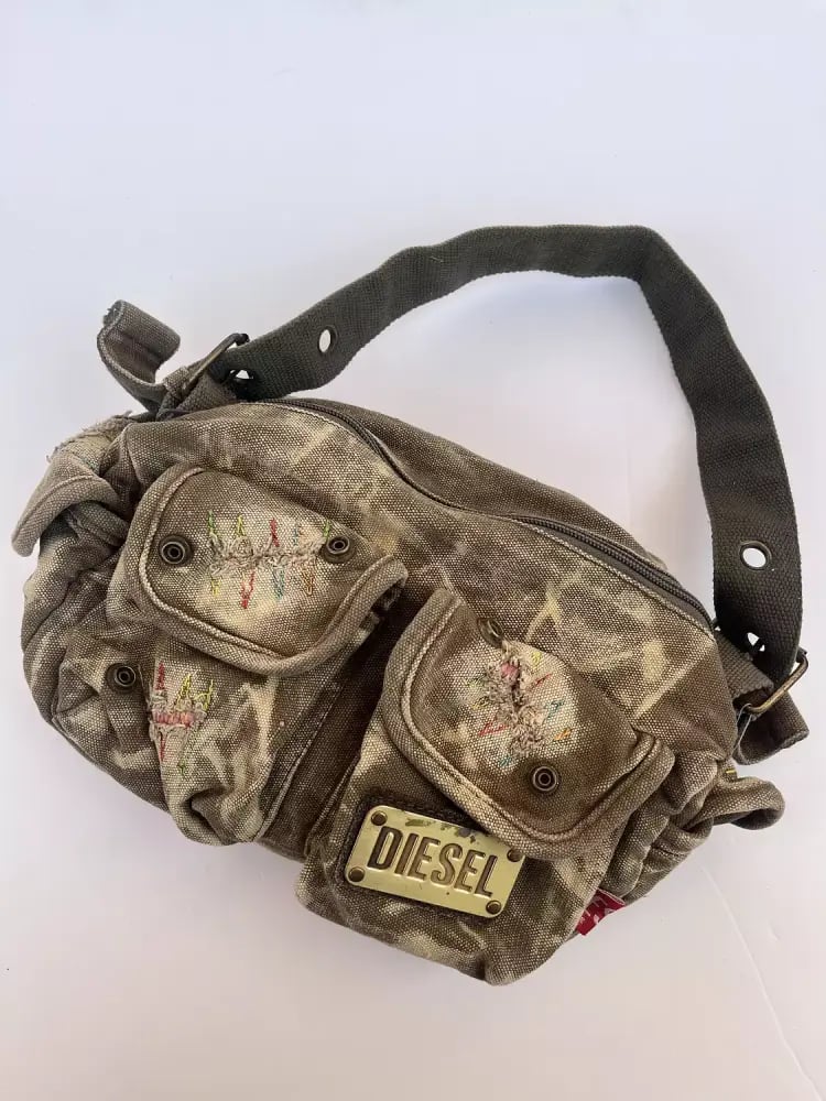 Washed  vintage olive diesel bag