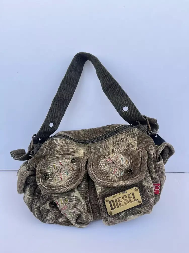 Washed  vintage olive diesel bag