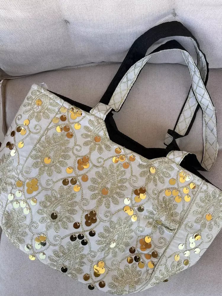 White handmade summer bag
