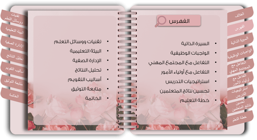 سجل شواهد الاداء الوظيفي - معلمات (تفاعلي)