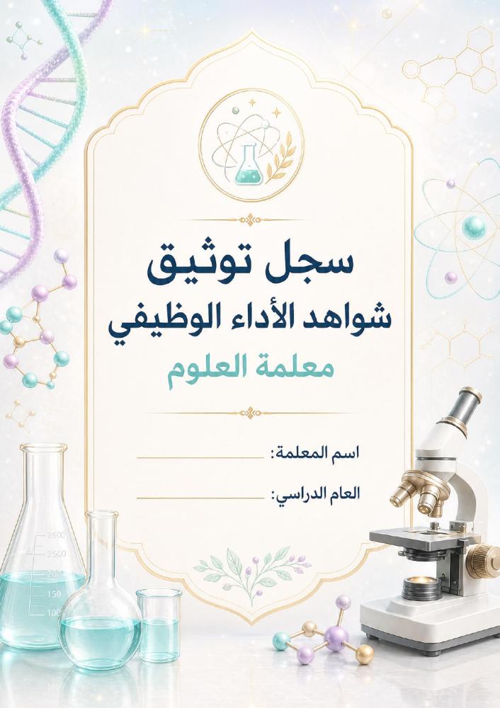 سجل شواهد الاداء الوظيفي- معلمة