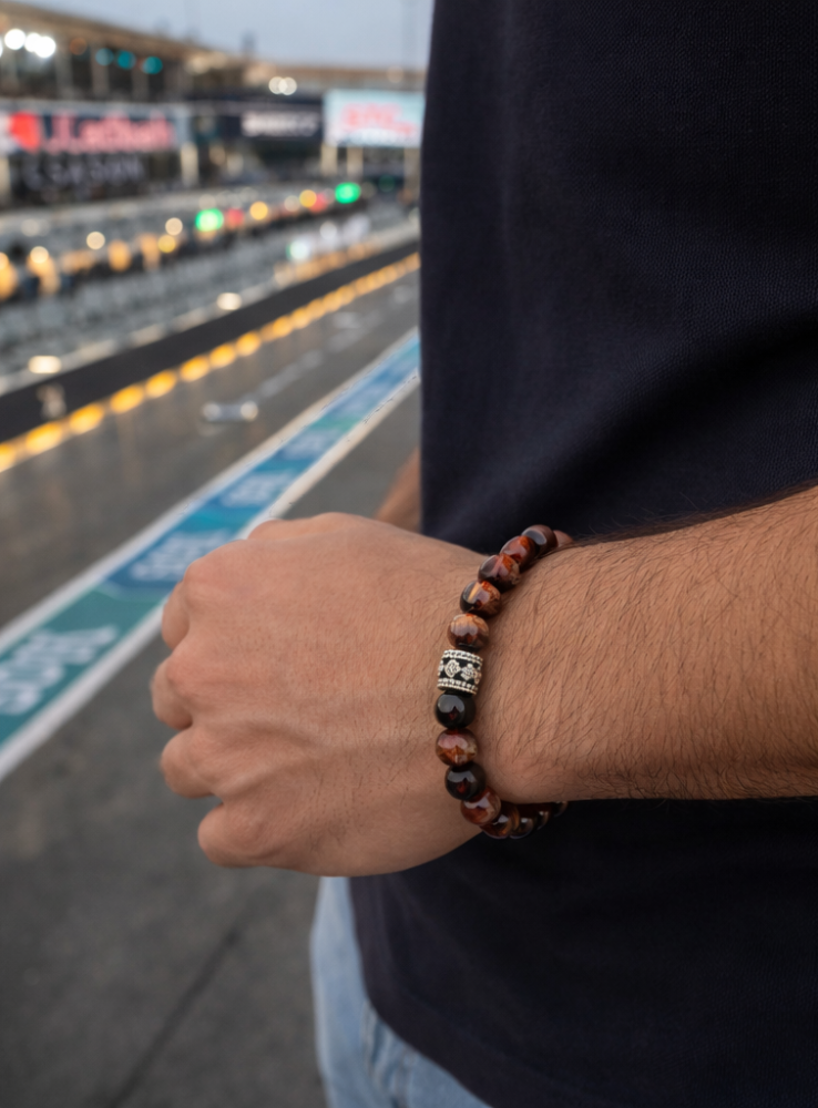 Red Tiger’s Eye and Black Onyx bracelet