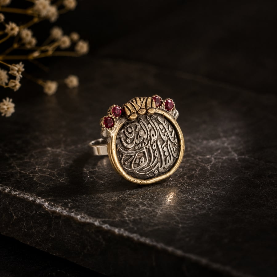 كولكشن الفضة العربية | خاتم «فما تألفُ العينانُ فالقلبُ آلفُ» – فضة 925 Arabic Silver Collection | “What the Eyes Grow Fond Of, the Heart Embraces” Ring – 925 Silver