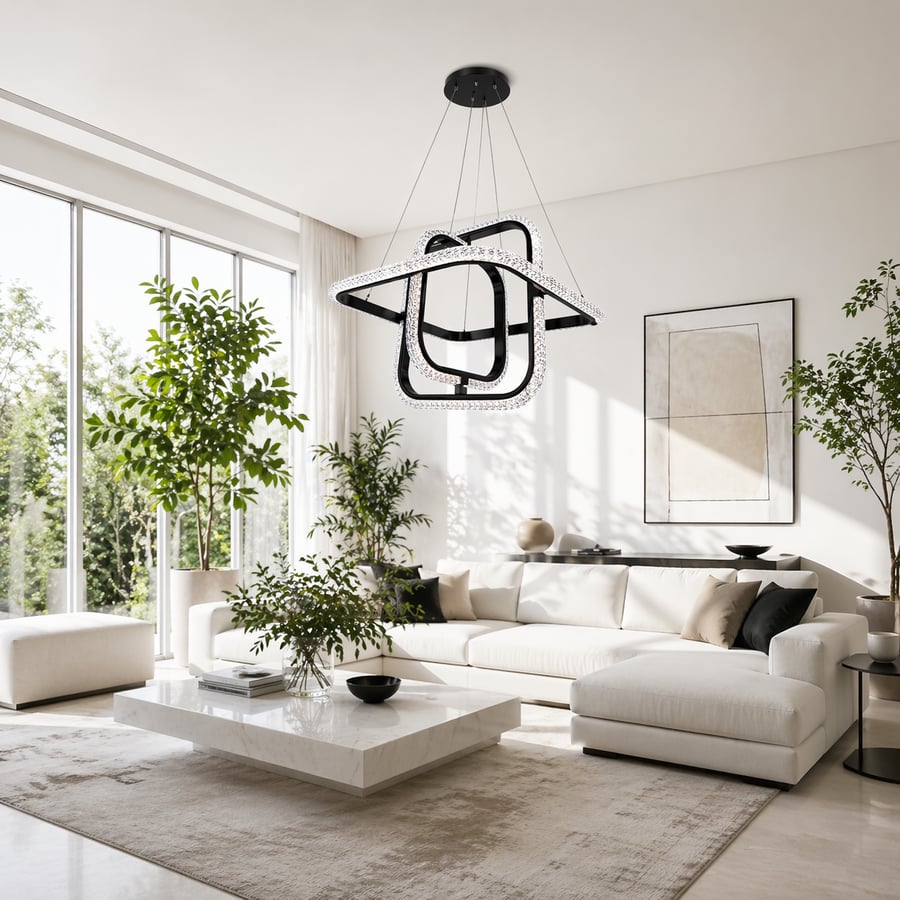 نجفة ليد بتصميم هندسي متداخل - (6193)
