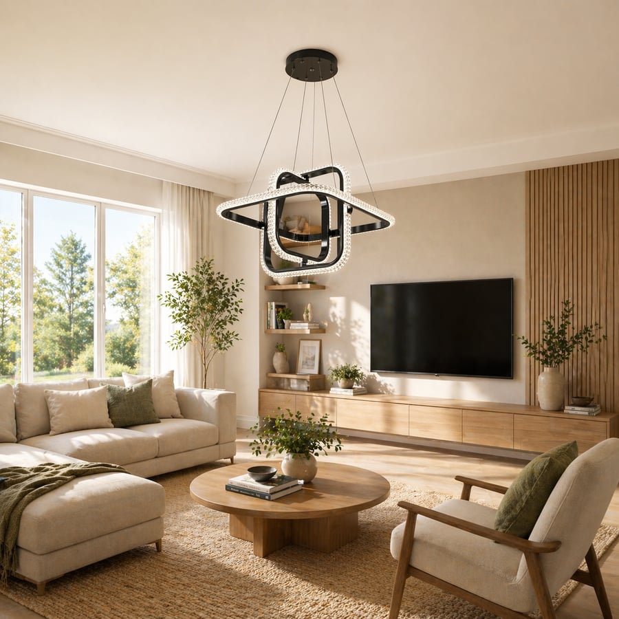 نجفة ليد بتصميم هندسي متداخل - (6193)