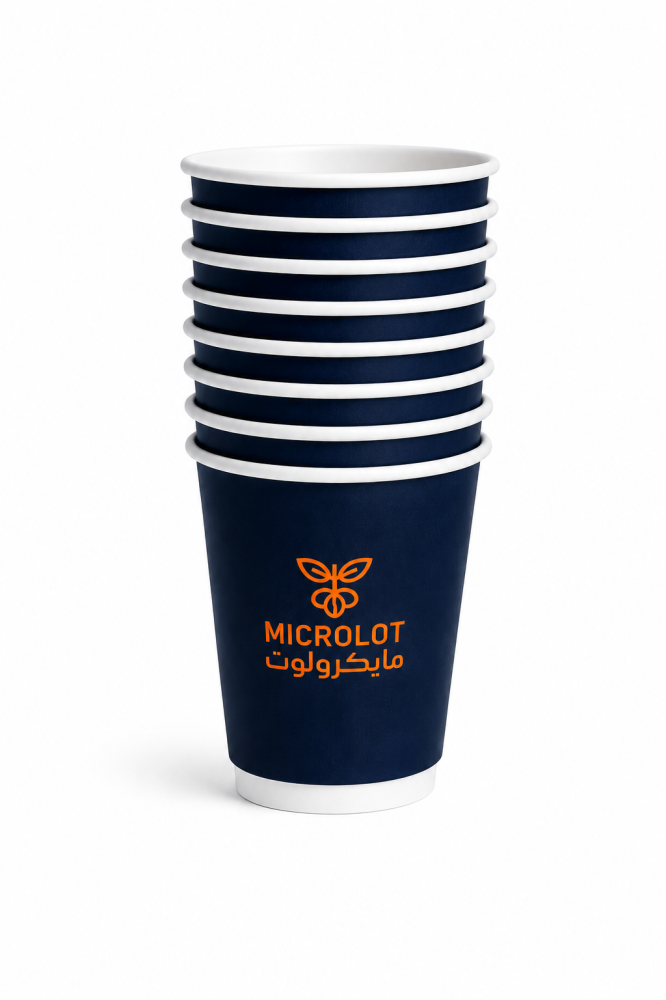 أكواب ورقية للقهوة المختصة بلوقو مايكرولوت (12oz) عدد 12 كوب