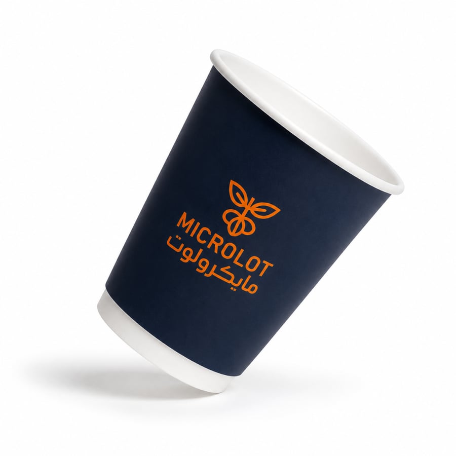 أكواب ورقية للقهوة المختصة بلوقو مايكرولوت (12oz) عدد 12 كوب