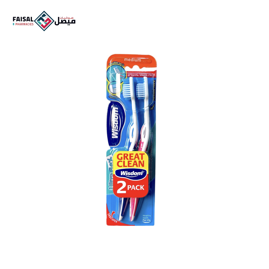 ويسدم فرشاة اسنان العناية المتكاملة بالاسنان واللثة متوسطة 2 حبة
