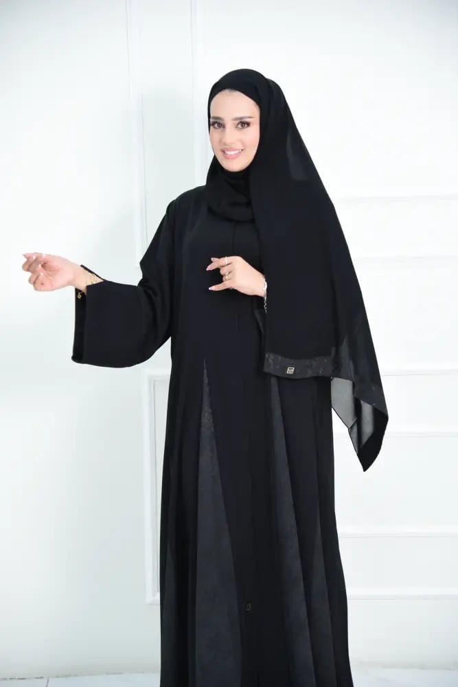 عباية أحلى لفتة نصف كلوش بلمسات جاكار هندي