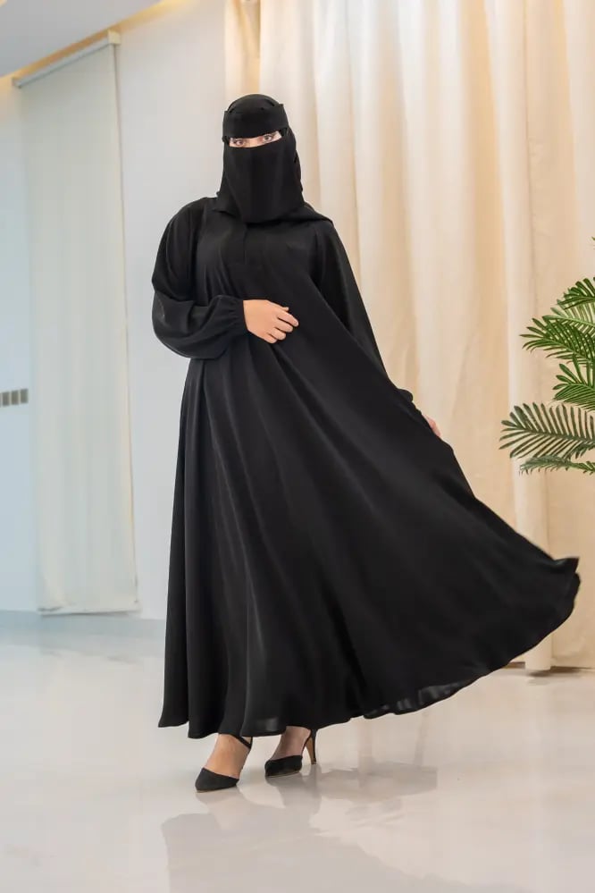 عباية كلوش كم مطاط سادة