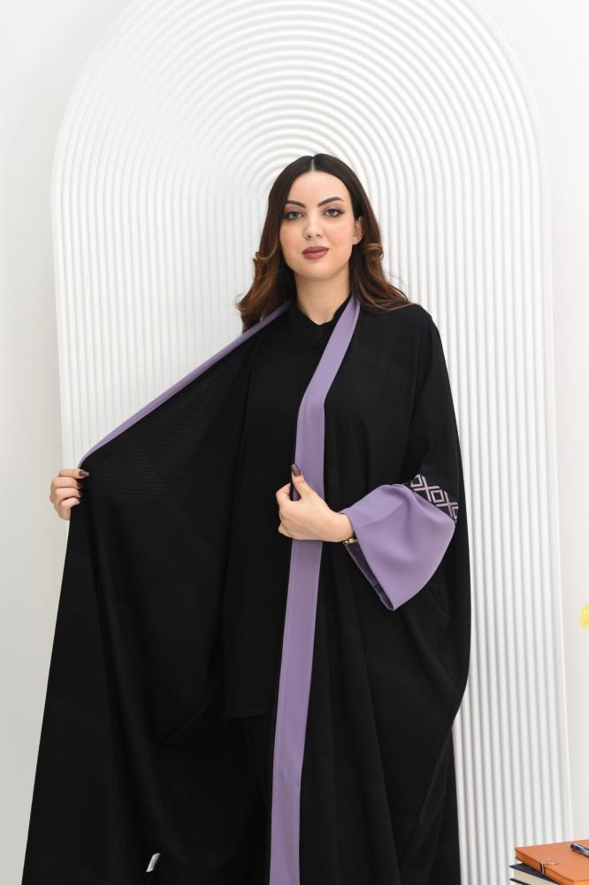 Abaya covers all Claridge with touch of purple color