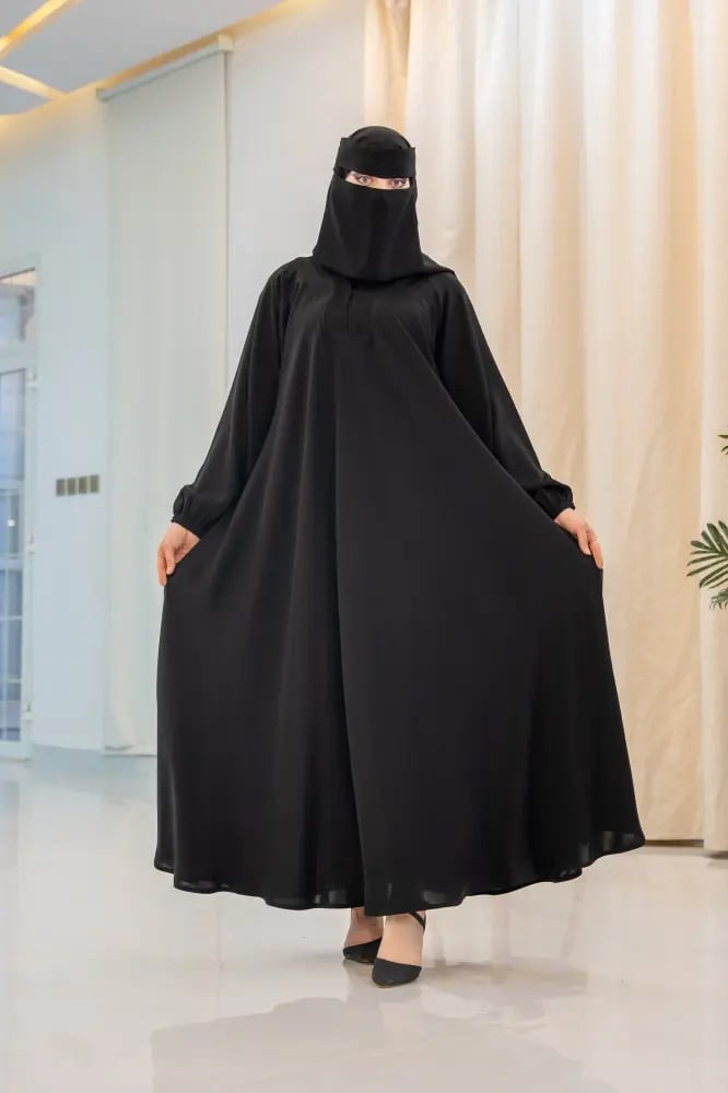 عباية كلوش كم مطاط سادة