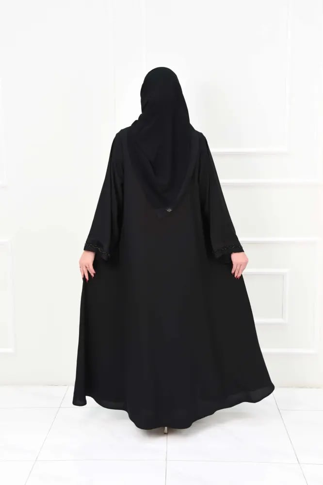 عباية كريب بتطريز شك على الأكمام المربعة
