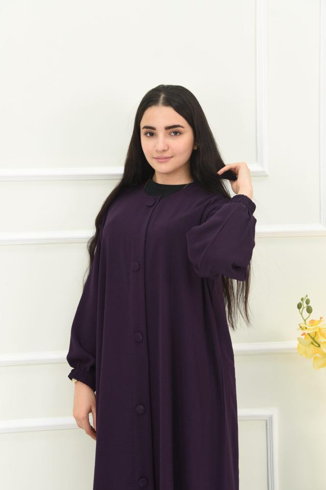 عباية بنفسجي بأكمام زم