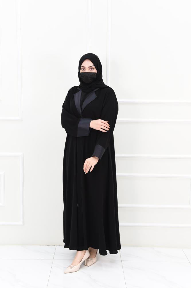عباية بياقة واكمام تفتة