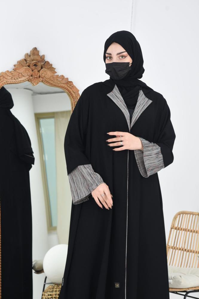 عباية انيقة لف كتان بكم عادي منفصل