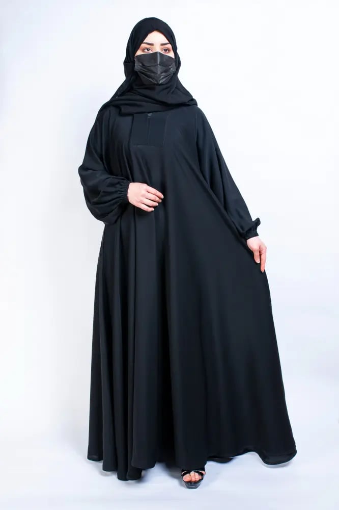 عباية كلوش كم مطاط سادة