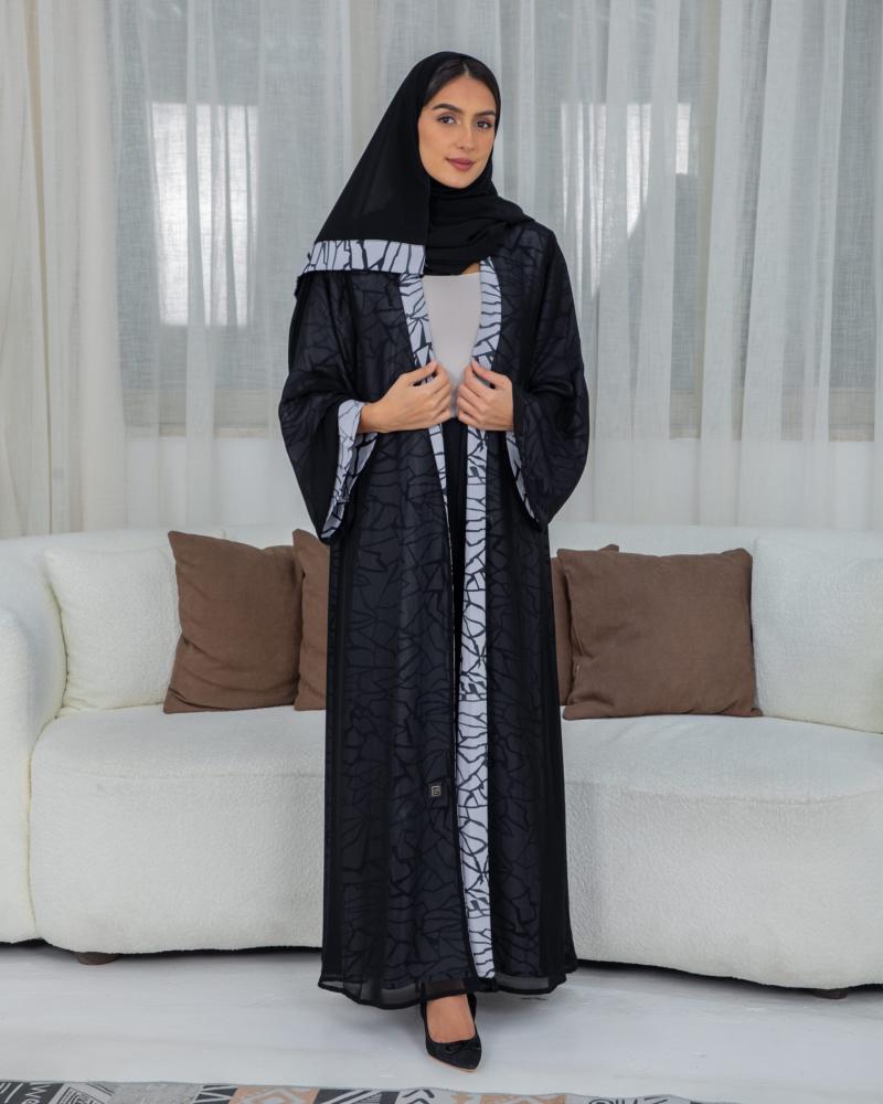 عباية دبل فيس شيفون وكريب