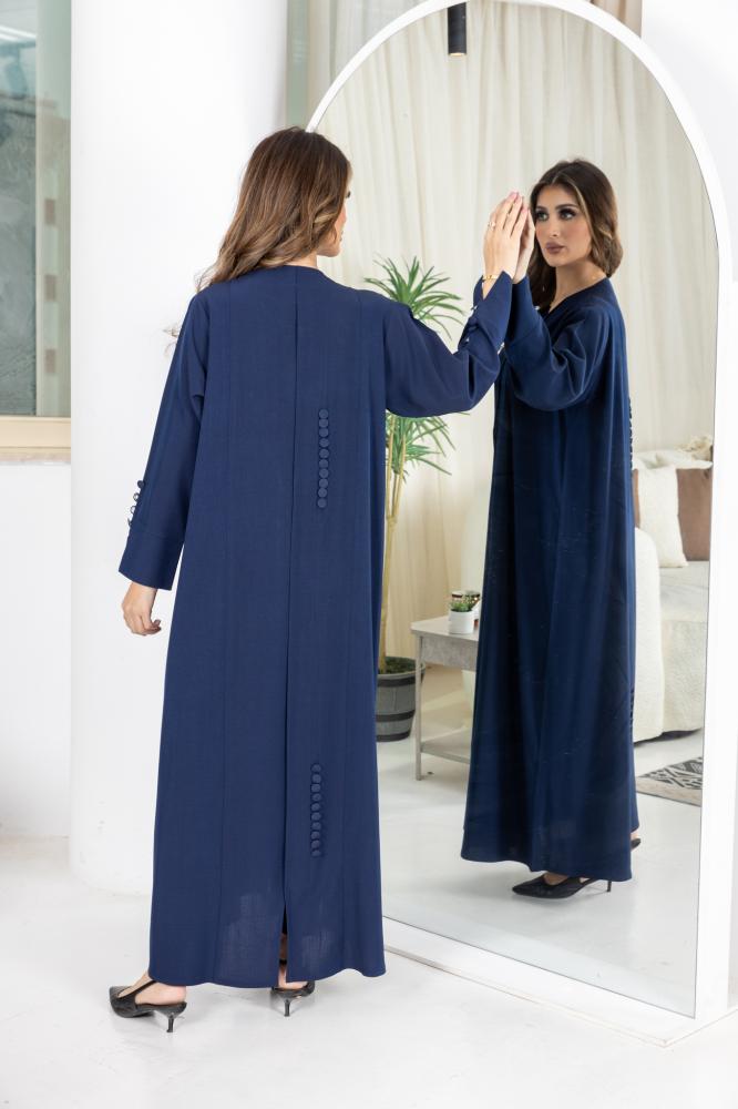 عباية كريب بلون كحلي جذاب
