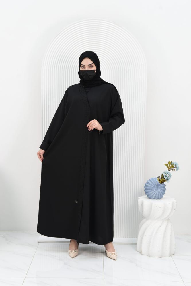 عباية كريب بتطريز من جهة واحدة
