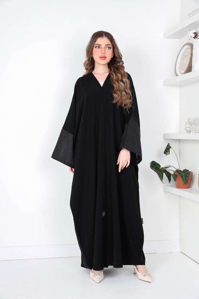 عباية بشت كريب بأكمام لنن