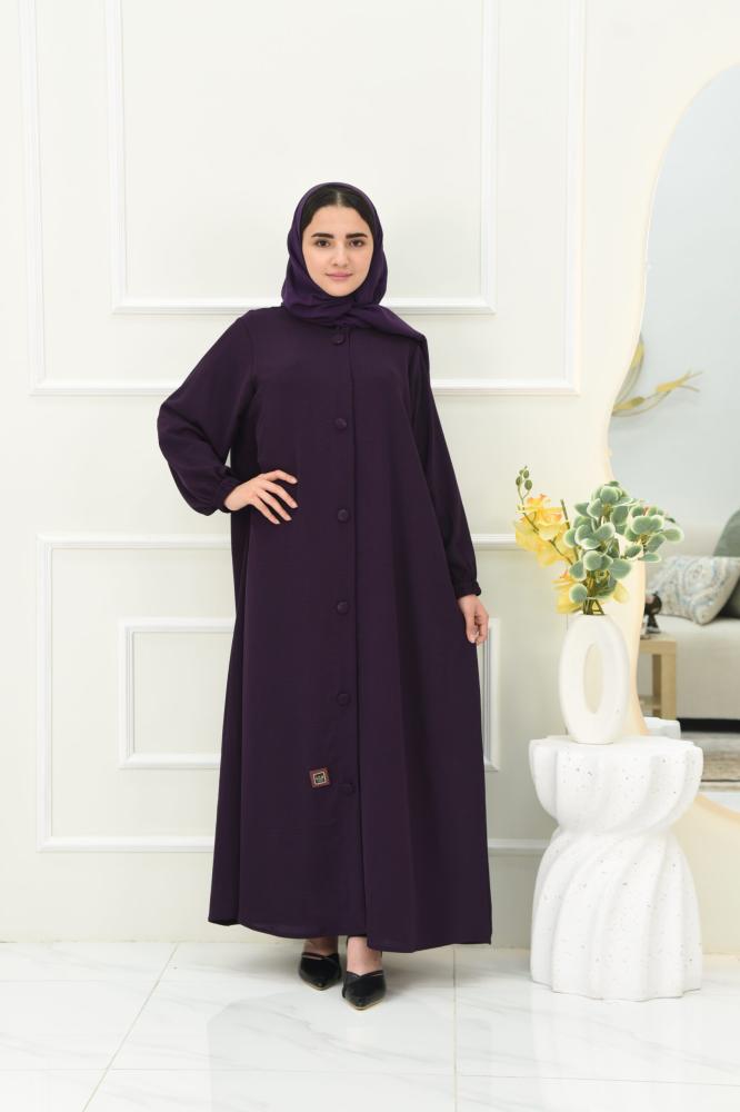 عباية بنفسجي بأكمام زم