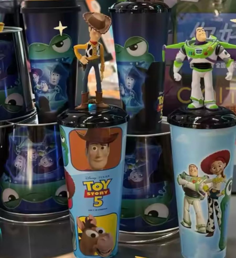 Genuine Toy Story 5 Woody Jessie Buzz Lightyear Topper Cup Alien Lilypad Tin Bucket Exclusive Cinema Memo Collectible Gifts