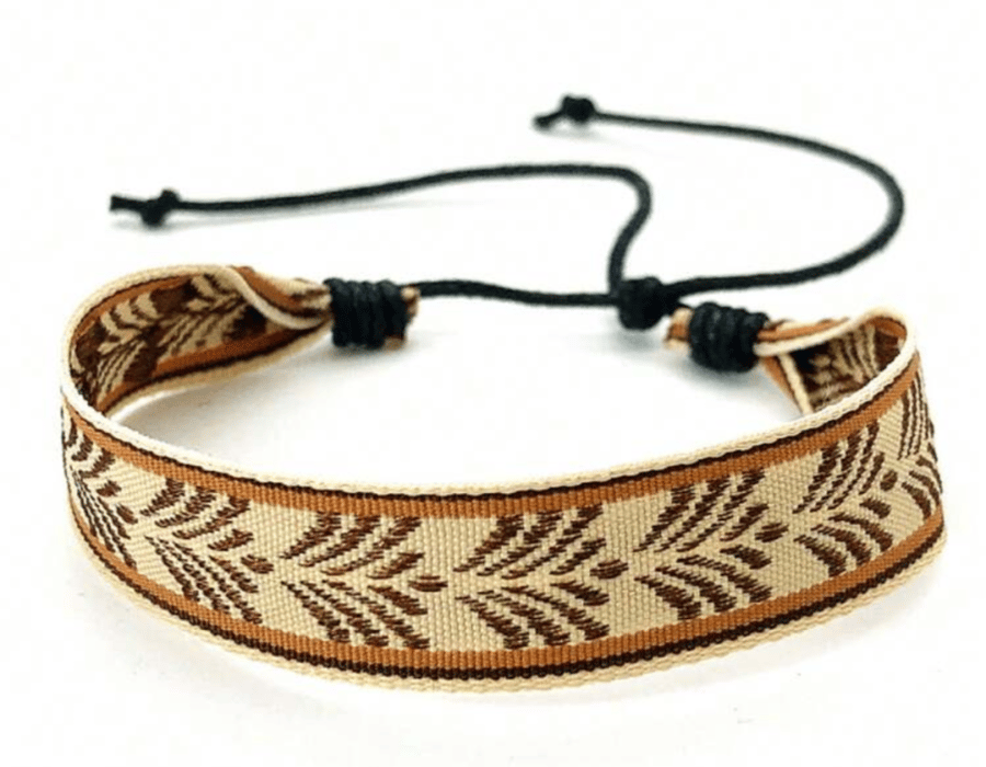 A bracelet handmade from fabric