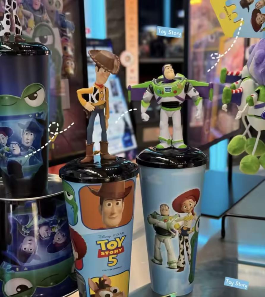 Genuine Toy Story 5 Woody Jessie Buzz Lightyear Topper Cup Alien Lilypad Tin Bucket Exclusive Cinema Memo Collectible Gifts