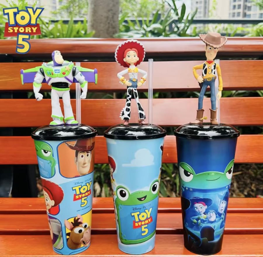 Genuine Toy Story 5 Woody Jessie Buzz Lightyear Topper Cup Alien Lilypad Tin Bucket Exclusive Cinema Memo Collectible Gifts