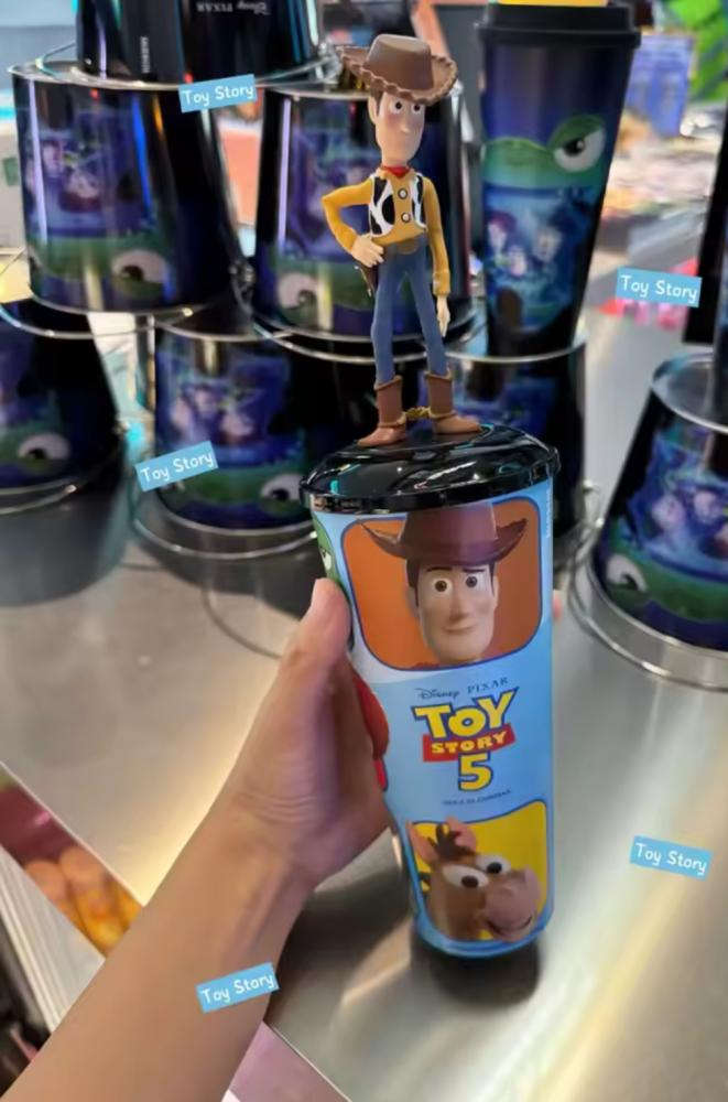 Genuine Toy Story 5 Woody Jessie Buzz Lightyear Topper Cup Alien Lilypad Tin Bucket Exclusive Cinema Memo Collectible Gifts