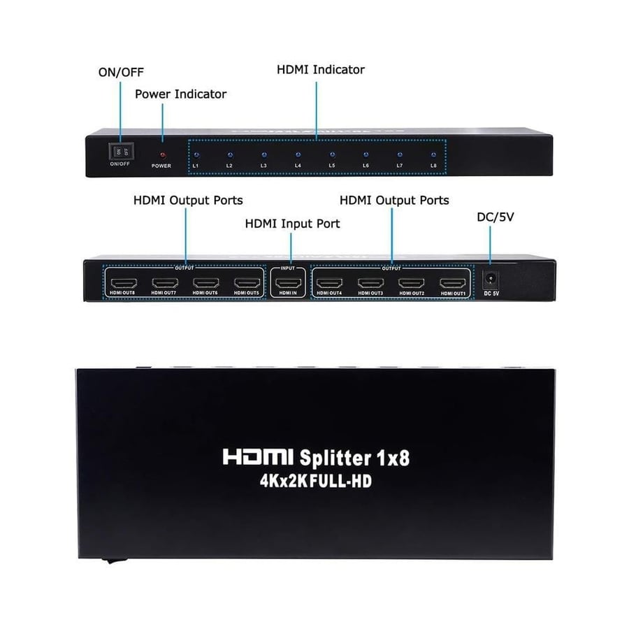 موزع HDMI 8 في 1 4K