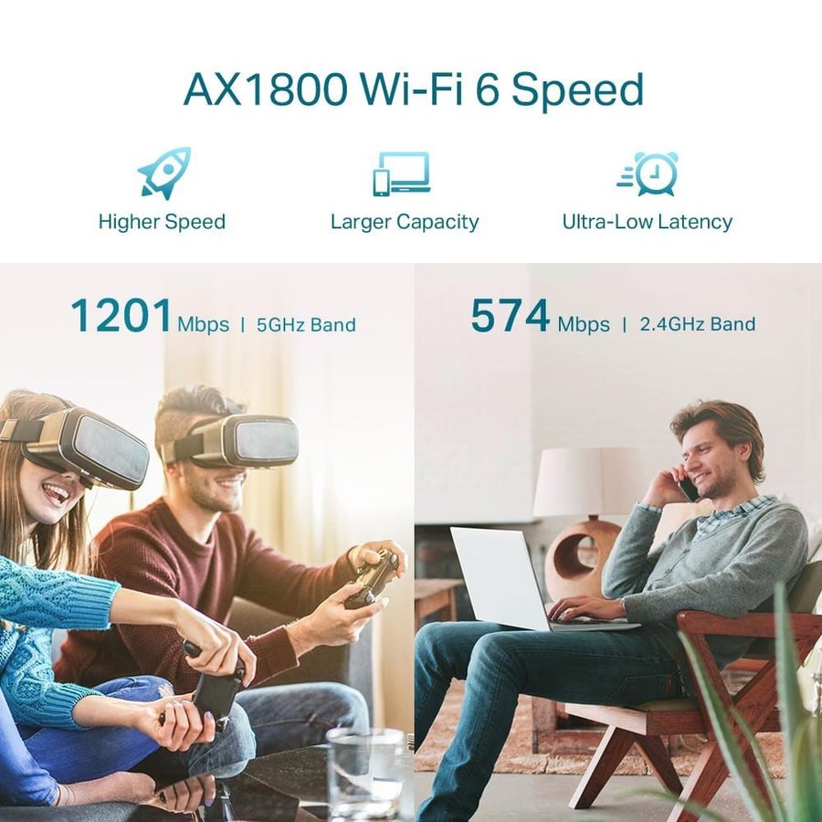 مقوي إشارة واي فاي TP-Link RE605X AX1800 – مكرر شبكة لاسلكي Wi-Fi 6 ثنائي النطاق