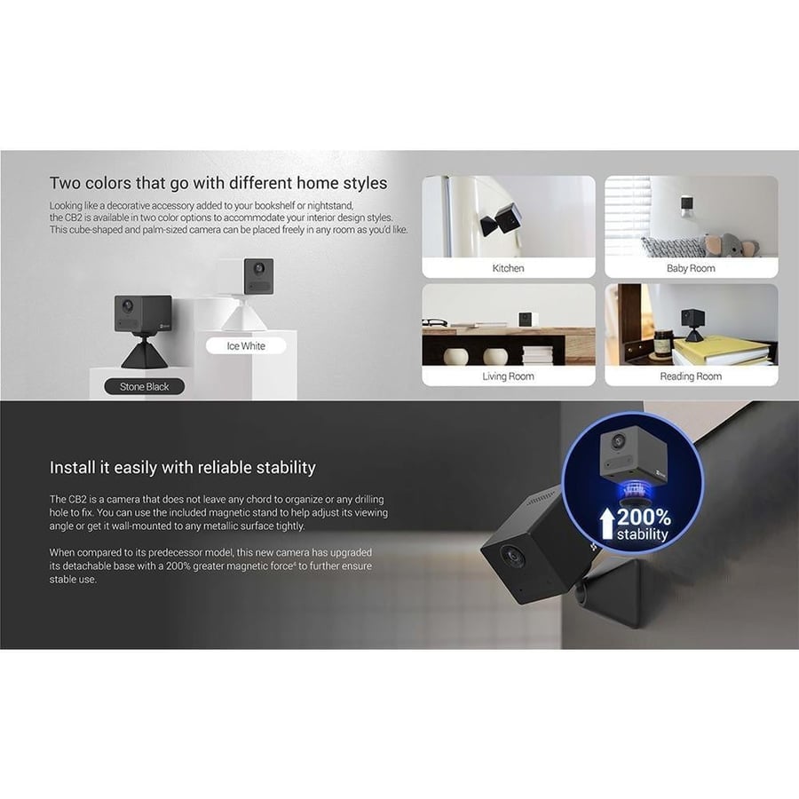 EZVIZ CB2 كاميرا ايزفيز لاسلكية بدقة 2 ميجابكسل – مع واي فاي