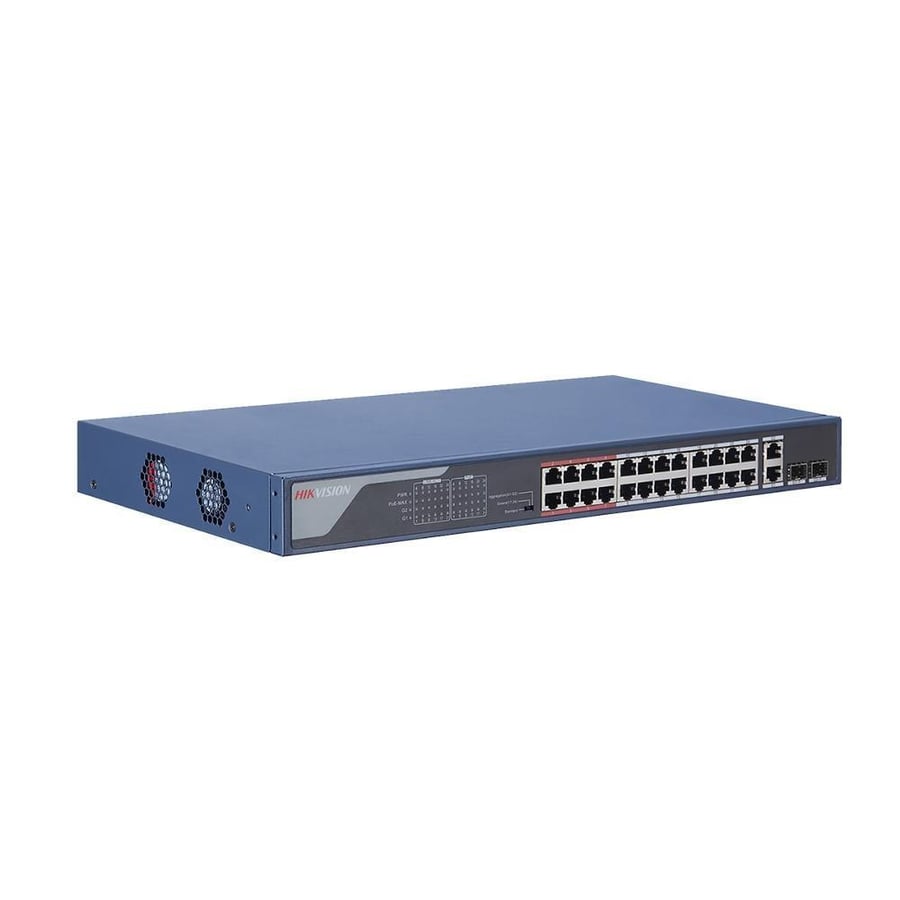 سويتش هيكفيجن DS-3E0326P-E/M – سويتش PoE 24 منفذ Fast Ethernet غير مُدار