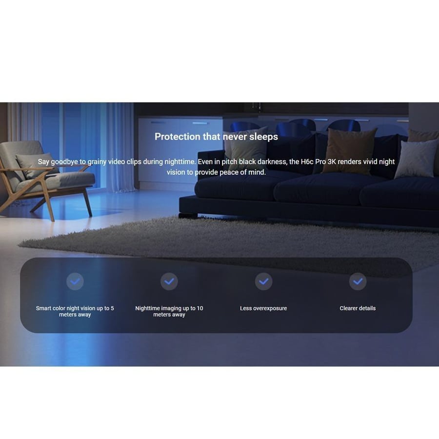 كاميرا EZVIZ H6c Pro 3K داخلية ذكية بدقة 5MP – دوران 360° وتتبع حركة