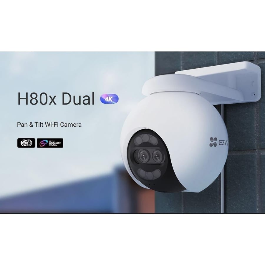 كاميرا مراقبة إيزفيز خارجية H80x Dual بدقة 4K مزدوجة - تغطية شاملة ورؤية ليلية ذكية