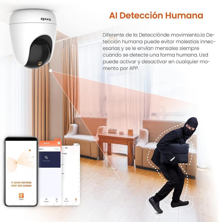 كاميرا مراقبة داخلية Tenda CP3 1080p | دوران 360° وتتبع حركة ذكي