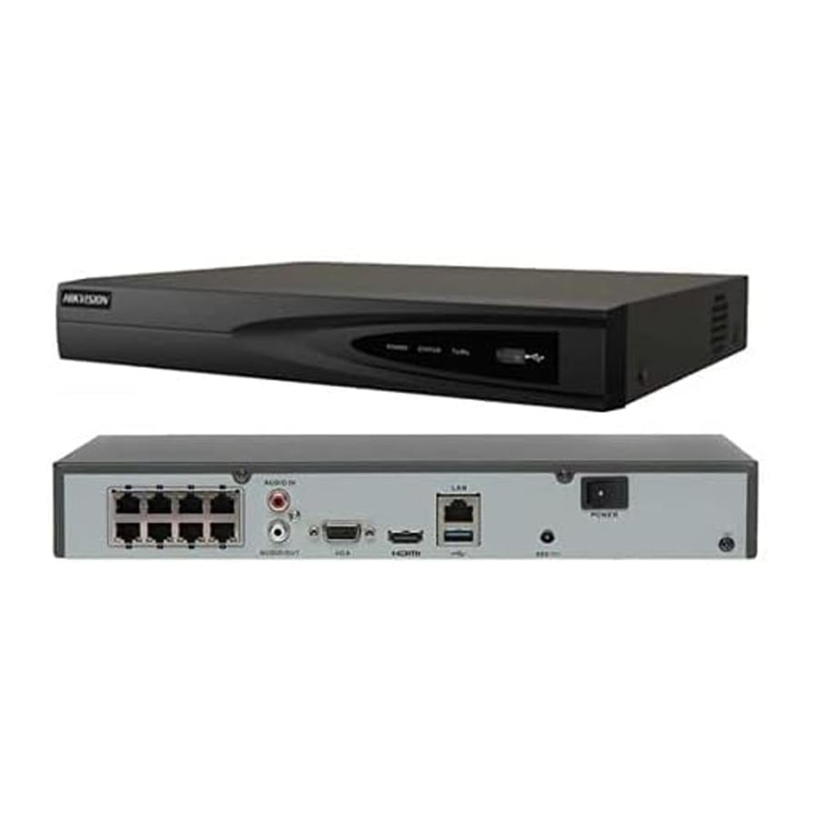 مسجل شبكة هيكفيجن DS-7608NI-K1/8P 8 قنوات بدقة 4K مع منافذ PoE