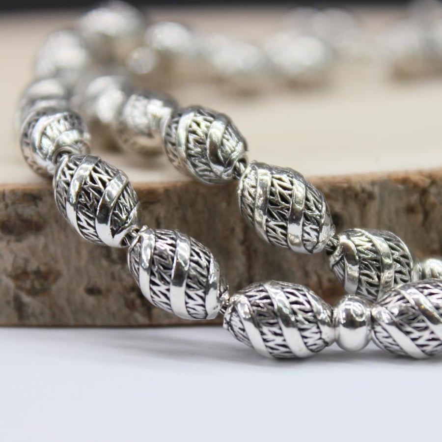 Silver rosary oval 925 karat weight 32 grams