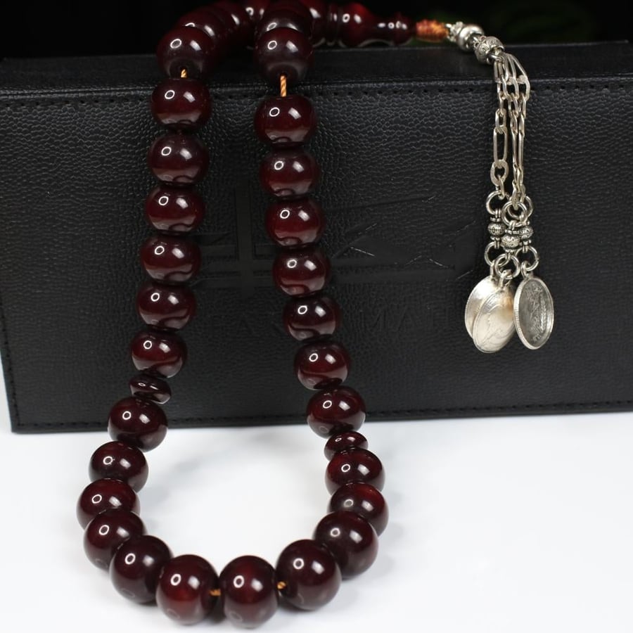 Misk cherry rosary – large round beads