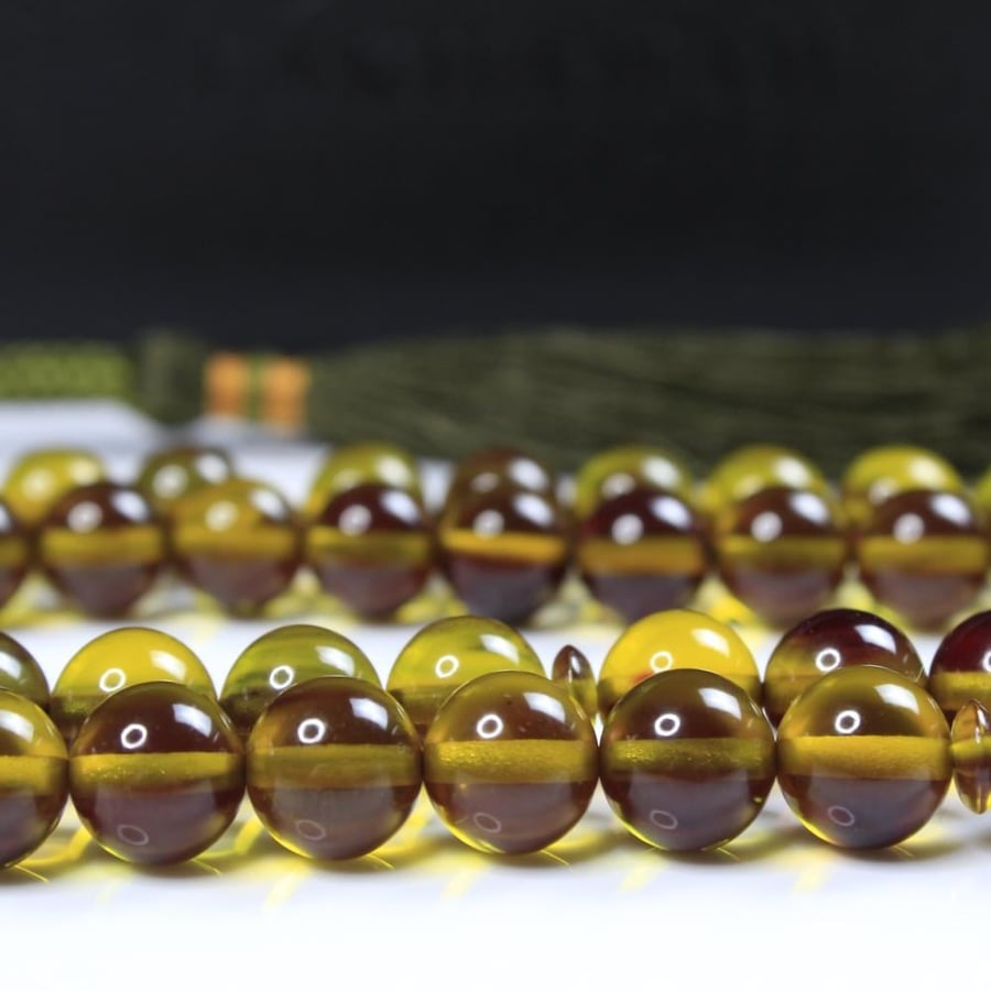 Fatoran prayer beads, brownish yellow - 51 beads
