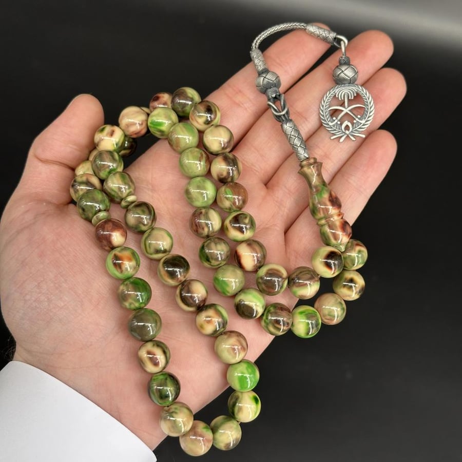 سبحة مسكي مموج - طربزونة فضة