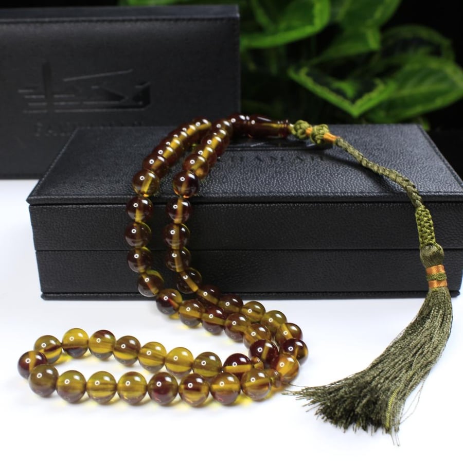 Fatoran prayer beads, brownish yellow - 51 beads