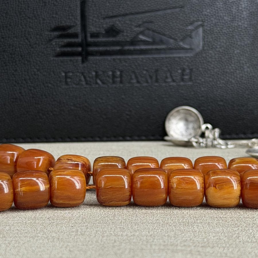 سبحة بكلايت عسلي داكن – كركوشة عملات أثرية