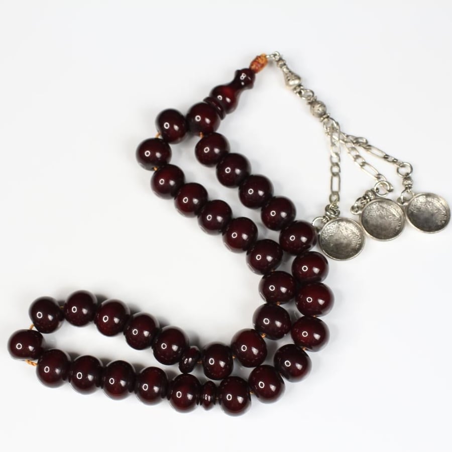Misk cherry rosary – large round beads