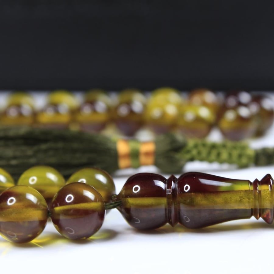 Fatoran prayer beads, brownish yellow - 51 beads