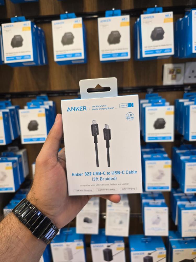 كيبل شحن تايب سي إلى تايب سي (USB-C to USB-C) أنكر (Anker) بطول 0.9 متر